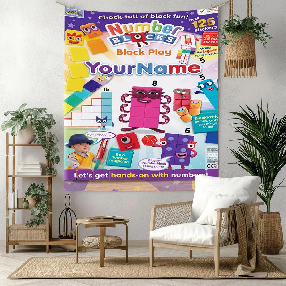 Numberblocks Custom Your Name Wall Decor Tapestry Art For Pet Memorial Birthdaywedding Party Backdrop Family Gift