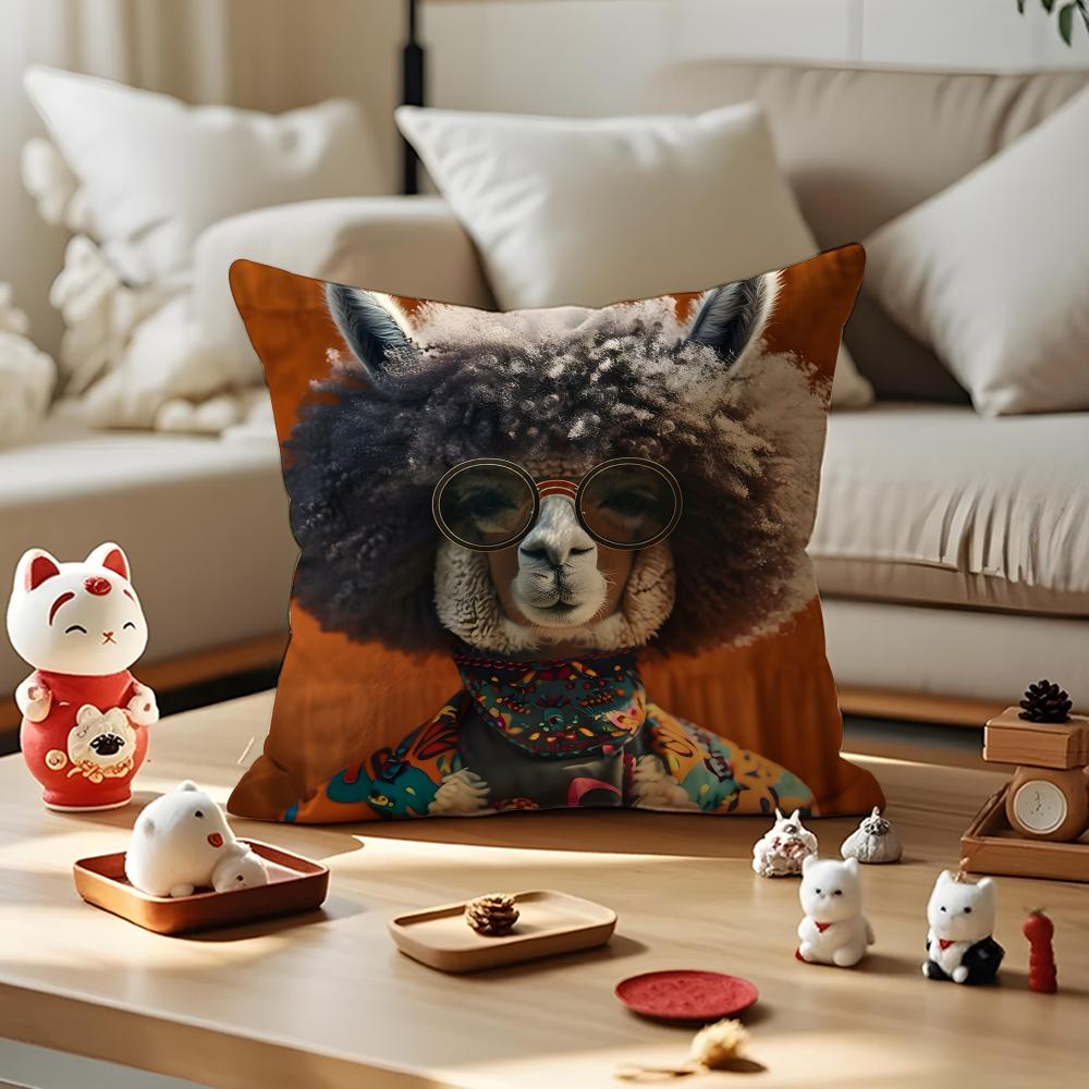 Maximalist Eclectic Animal Cushion Cover Silky Short Plush with Invisible Zipper Dustproof Sofa Pillow Cover for Home Decor