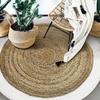 FUNNY JUTE - Living Room or Bedroom Rug In Round Natural Jute Diameter 160 Cm - White Edge