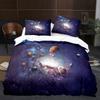 Ancient Sun Moon Duvet Cover Set King Queen Size Purple Lilac Colorful Galaxy Psychedelic Boho Mandala Polyester Bedding Set