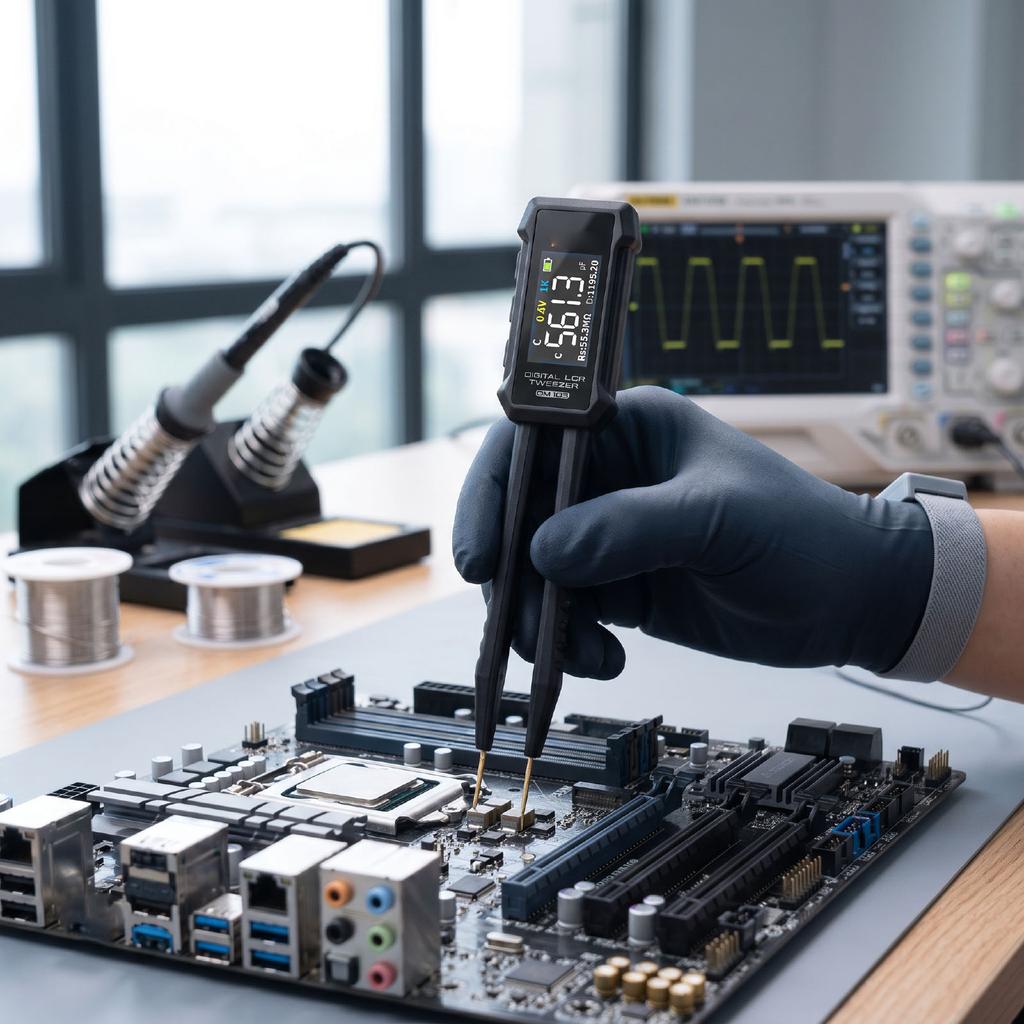 Digital   Twee   Replacement Smart   Met  with   Display for SMD Components Diodes and Continuity Testing