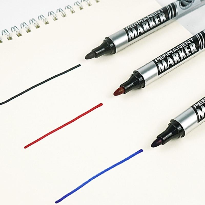 12Pcs Heavy Duty Oil Based Markers Water Resistant Permanent Marker 0.7mm Tip For Industrial Packaging Disc Labeling