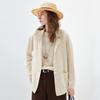 Women's Linen Blend Knit Blazer Jacket