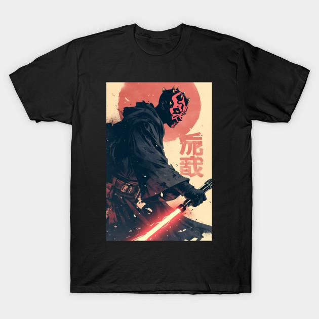 

Men Black Print T-shirt Darth Maul Young Apprentice No-Cut Transfer Paper Print Cotton Tshirt 4XL чорний