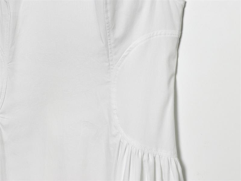 Women's Pleated Bow Backless Midi Dress with Stand Collar