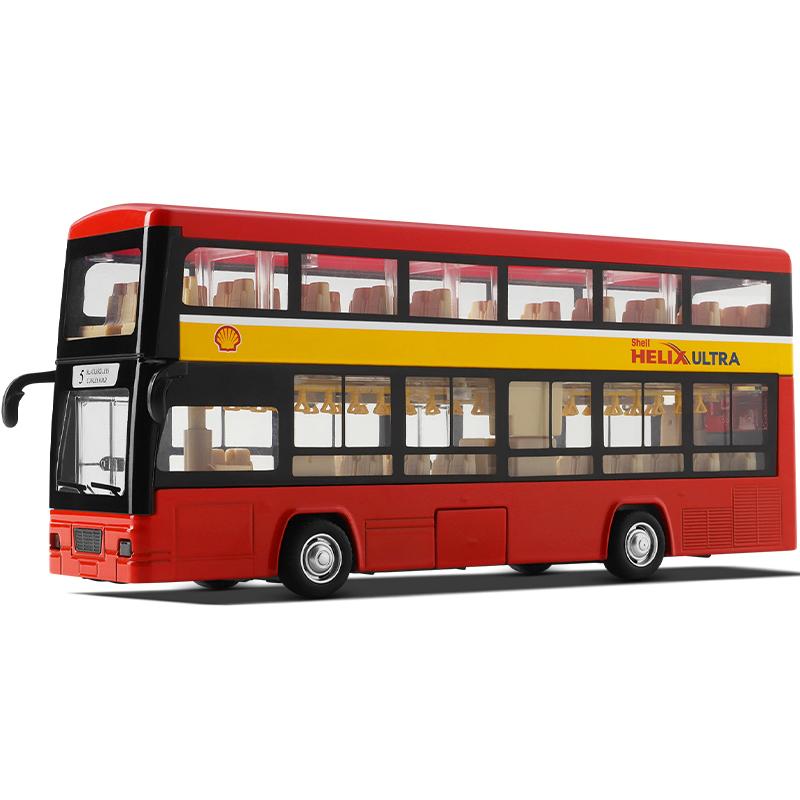 1/50 Bus Turistico di Lusso Giocattolo Diecast Modello Miniatura Pull Back Suono & Luci Collezionabile Educativo Regalo Per Ragazzo Bambini