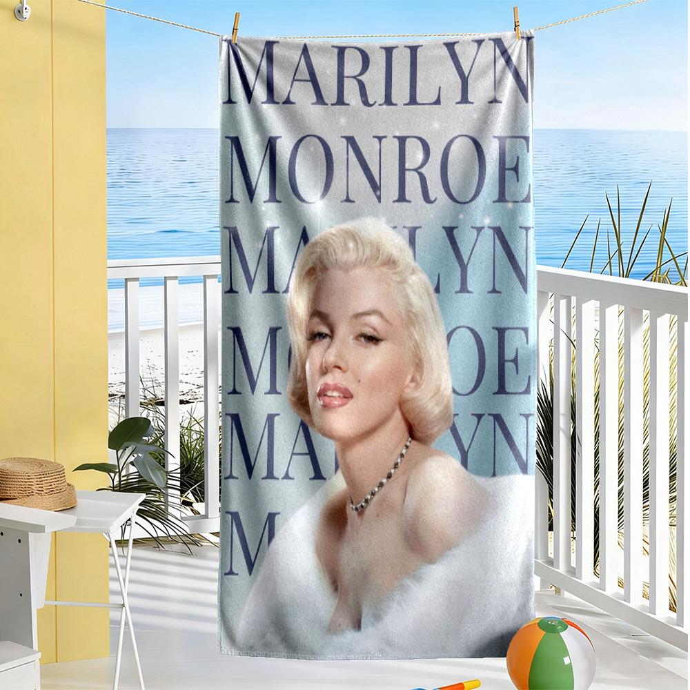 Asciugamano da Spiaggia Iconico Marilyn Monroe Alta Assorbenza & Asciugatura Rapida Confortevole Leggero Adatto per Nuoto, Palestra, Campeggio, Yoga Vacanze