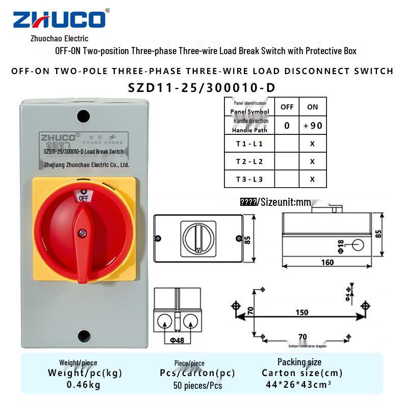 

Zhuo Chao SZD11/3P Load Break Protection & Changeover Switch Box Series