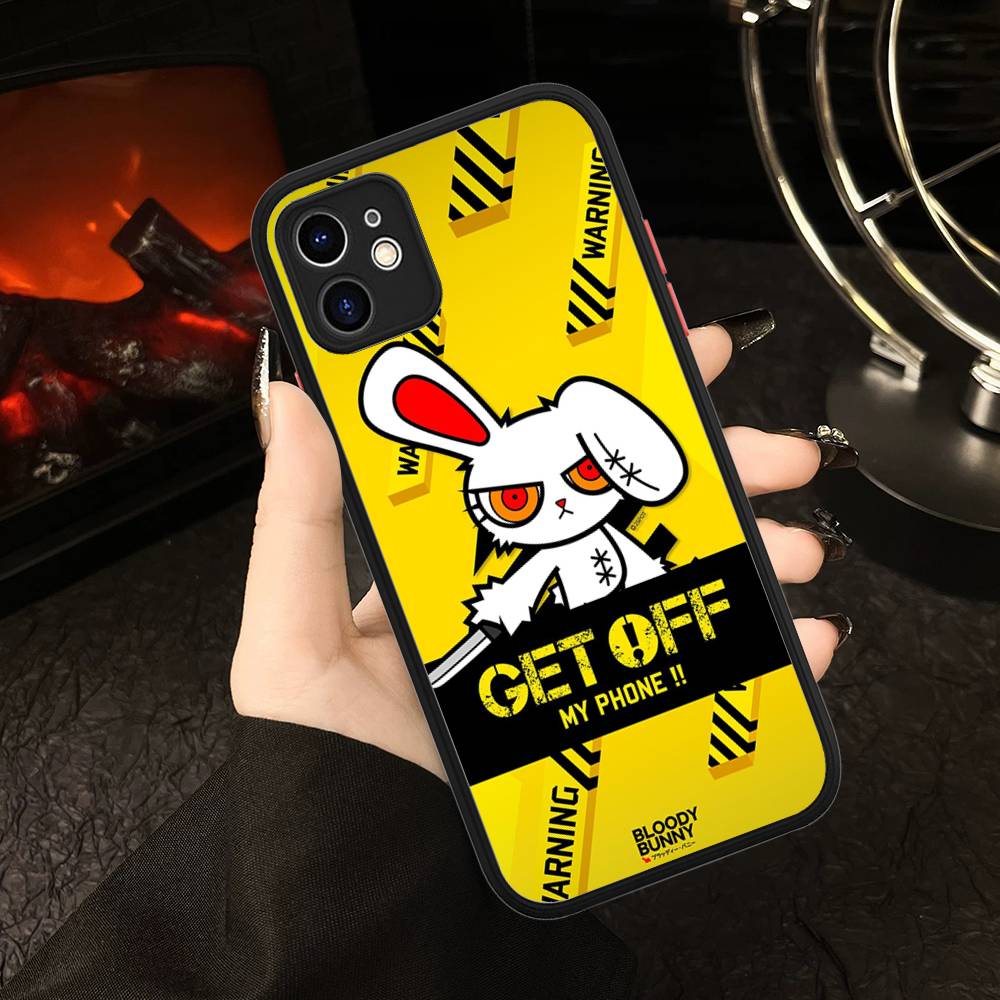 Anime B-Bloody Bunny For IPhone 16 15 14 Plus 13 12 11 Pro Max X XS MAX Translucent Matte Shockproof Cover