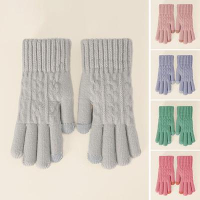 Yousheng Dicke Warme Gestrickte Handschuhe Winddicht Touchscreen Winterhandschuhe zum Reiten Skifahren Männer Frauen Warm Halten Fäustlinge