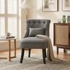 Fabric Single Sofa Dining Chair Tub Chair Upholstered W/ Pillow Solid Wood Leg Home Living Room Furniture Charcoal Grey