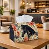1pc Vintage Baroque Horse & Red Rose Tissue Box Holder Cover - Elegant Suitable for for Decor, Durable Polyester Napkin Holder with Horse Design for K