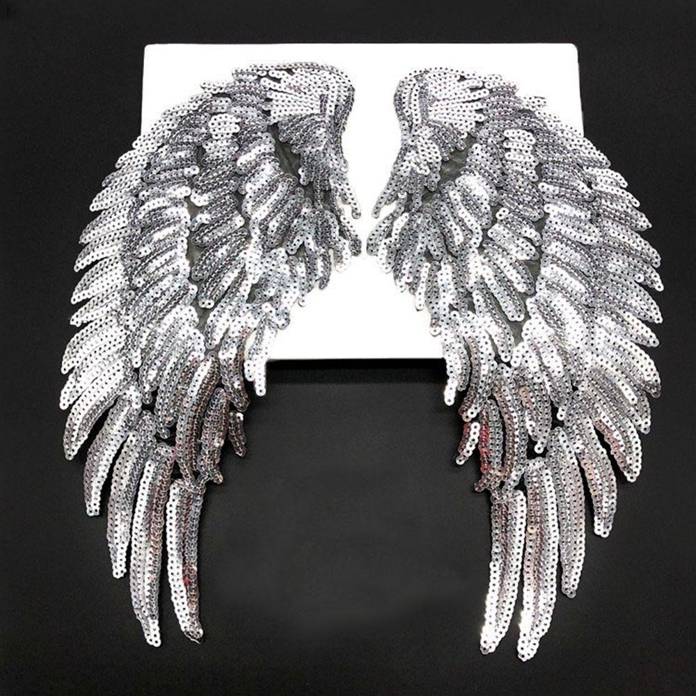 

For Dress Jeans Shirt Feather Iron-on Sequin Patches Sew Accessories Clothes Decoration Applique