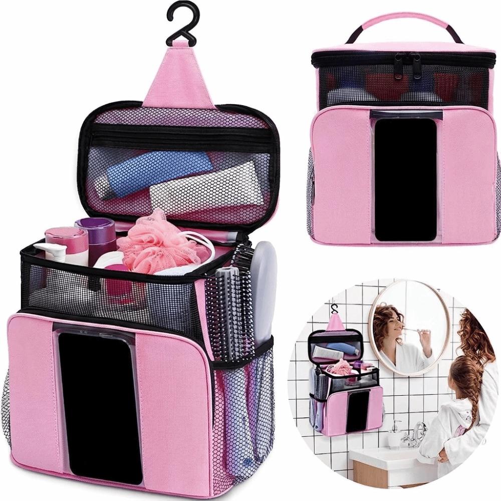 Large Capacity Hanging Toiletry Bag Foldable Durable Portable Storage Bag Lightweight Mesh Travel Shower Bag Swimming