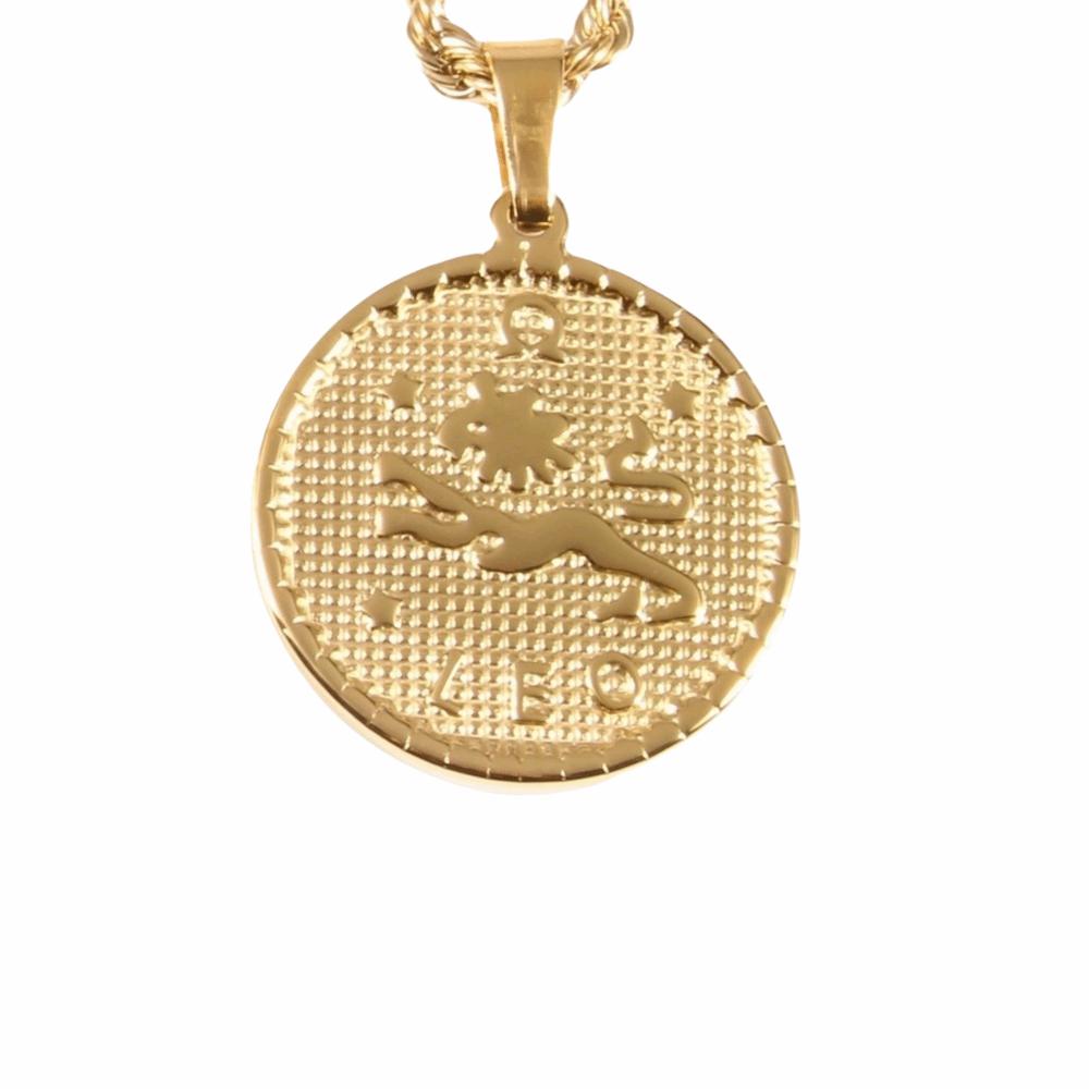 12 Sternzeichen Zodiac Zeichen Halskette 18K Gold Münzbeutel Anhänger Charms DIY Schmuckherstellung