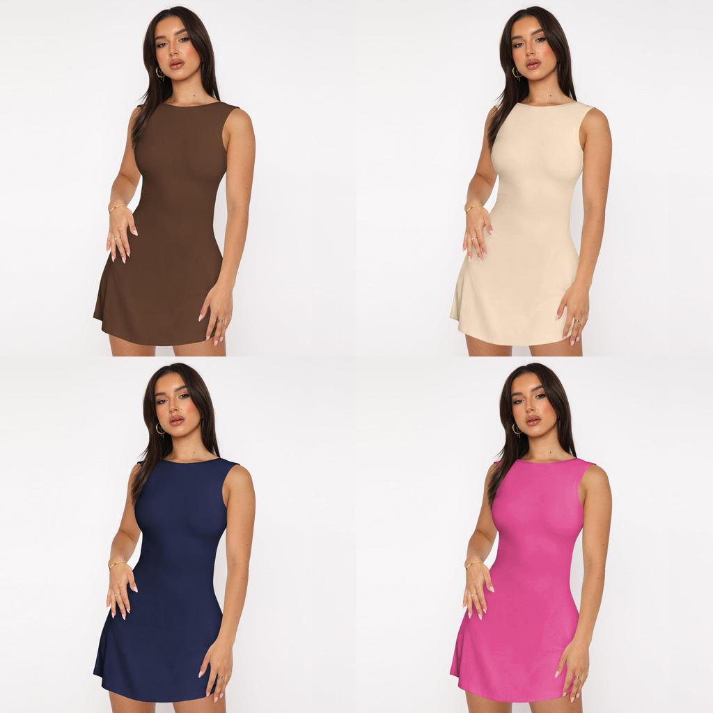 Y2k Pure Desire Slim Fit Backless Sleeveless Short Dress For Summer Nightlife