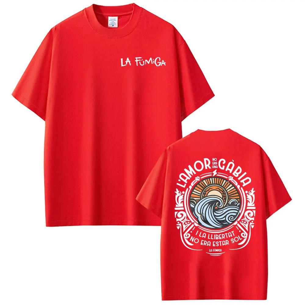 

Band La Fumiga Llibertat Album Merch T Shirts for Men Women Fashion Cool TShirt High Quality Oversized Cotton Tshirt Streetwear 2XL