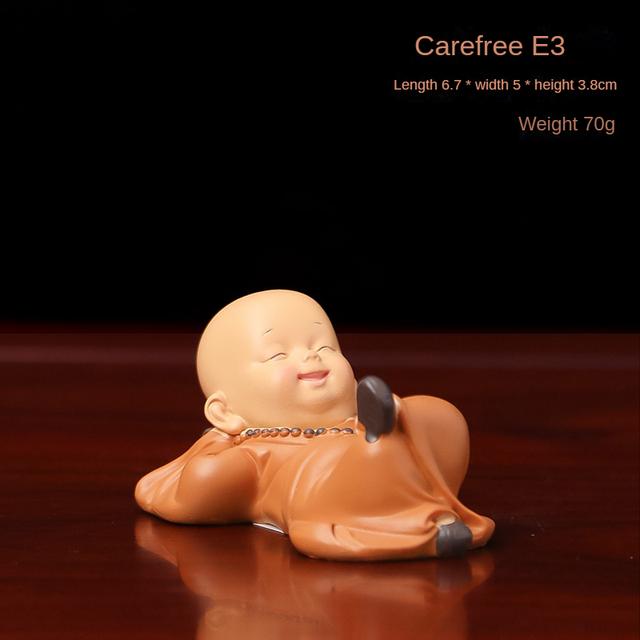 Cute Small Monk Status Figurines Religion Buddha Resin Crafts Desk Miniatures Ornaments Accessories Home Decor Car