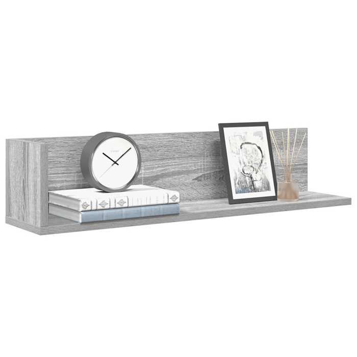VidaXL Wall Shelves 2 Pcs Sonoma Grey 75x16.5x16.5 Cm, Floating Shelf, Hanging Shelf, Corner Wall Shelf, 860036