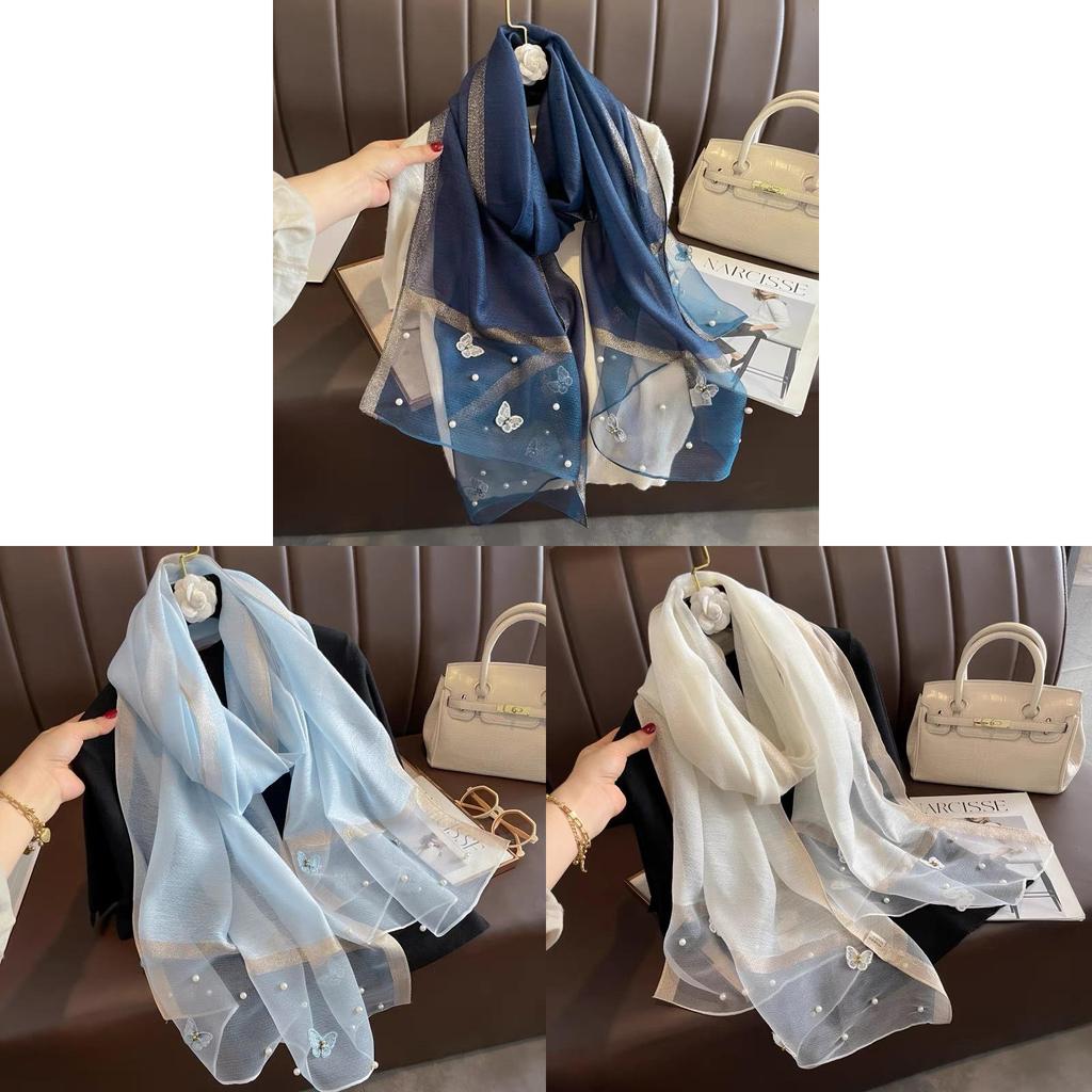 Foulard in Seta Ispirato alle Farfalle con Stile Elegante per Accessori Moda Primavera Estate