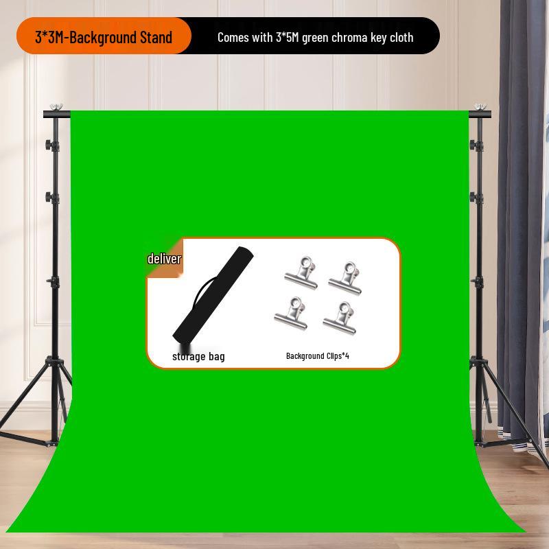 Portable Pull-Down Green Screen: Thick, Liftable, Telescopic Background for Keying and Live Streaming