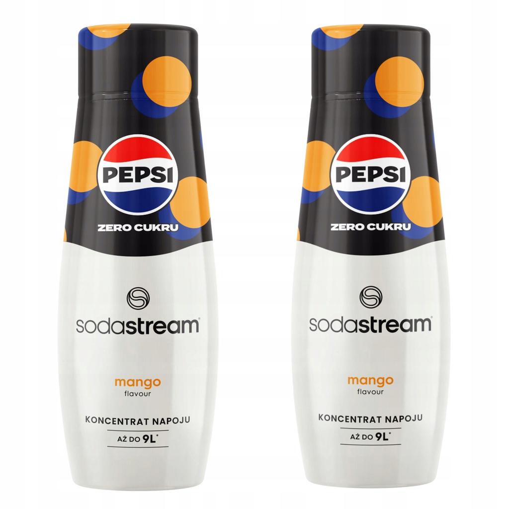 Set di 2 concentrati Sodastream 2x Sciroppi Dietetici Pepsi Max Mango Senza Zucchero