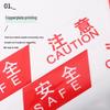OLOMM Red & White Safety Warning Tape