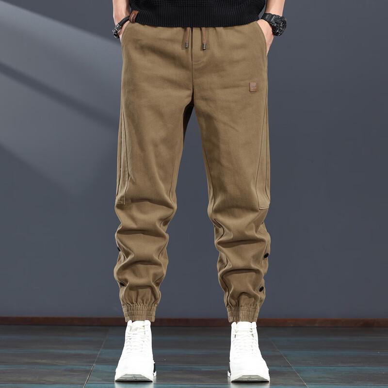 Men's Thickened Casual Button Jogger Pants