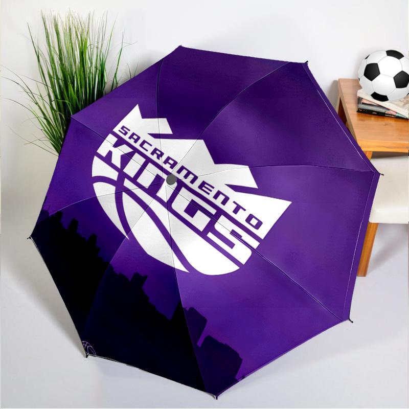 Sacramento Basketball Logo Umbrella 8-Frame for Travel, Camping, Casual Lightweight Portable Umbrella, Essential for Every Family Holidays Gift