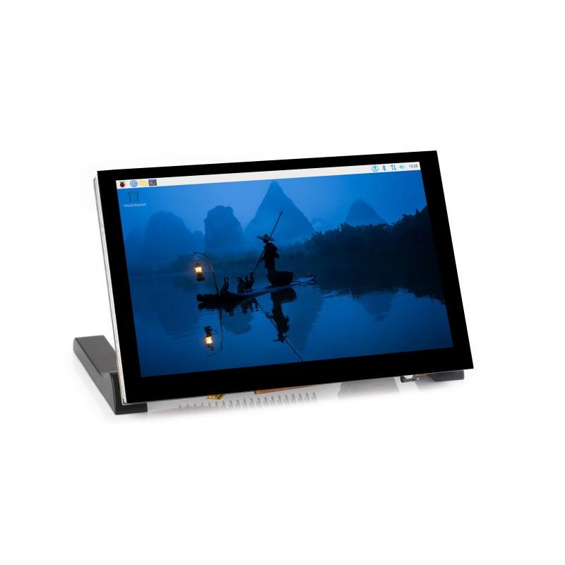 5inch Capacitive Touch Display for Raspberry Pi, DSI Interface, IPS Panel, 1024x600 Pixels, Toughened Glass Panel, Driver-Free