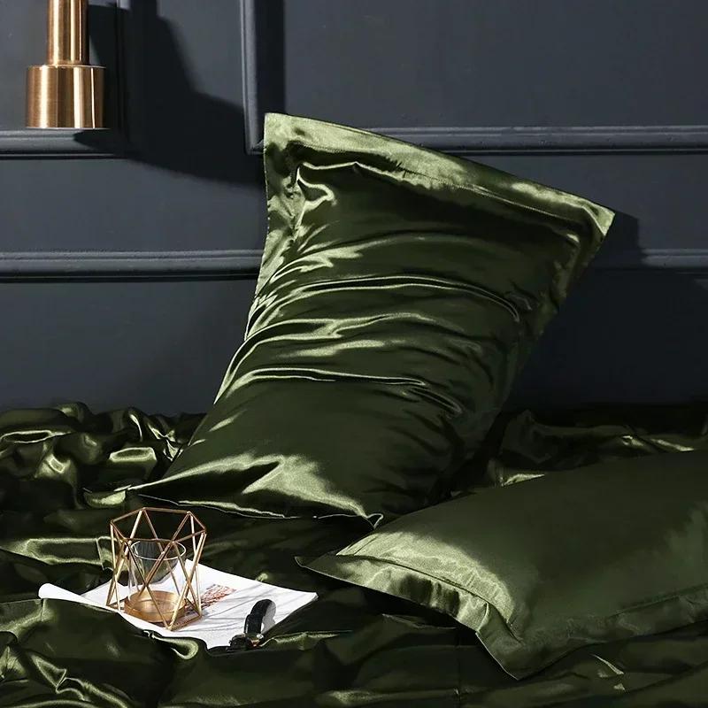 Luxury Blending Mulberry Silk Pillowcase Satin Soft Silky Two-sided Pillow Case Skin Beauty Skin Friendly Pillow Cover Solid