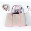 Niche high-end women's leather handbag, first-layer cowhide large-capacity canvas contrasting color garden tote bag