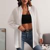 Autumn Bohemian Style Simple Shirt 2026 Elegant Loose Women Long Sleeve Office Blouse Ladies Pockets Lapel White Long Tops 28613