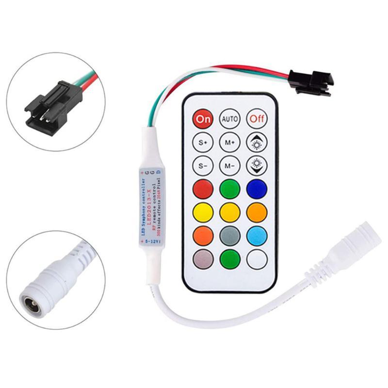 1 Set RF Wireless Remote Control DC5-24V Mini Controller 3-PIN LED Controller For Dream Color WS2812B WS2812 WS2811 Light Strip
