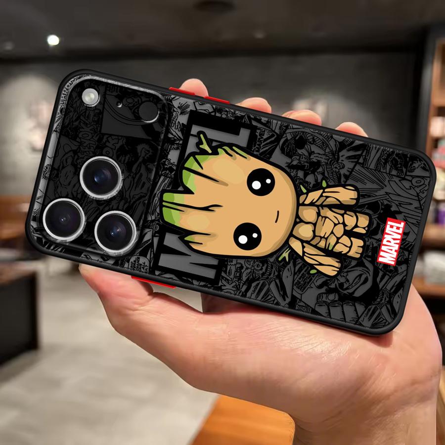 Marvel Groot Deadpool Měkký kryt pro iPhone 16e 15 16 14 Plus 17 Air 7 8 XS Max 12 13 11 17 Pro Max 13 Mini