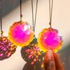 1 pièce avec corde en cristal coloré, boule prisme, pendentif attrape-soleil, décoration artisanale de jardin pour la maison, la Saint-Valentin, cadeau des mères