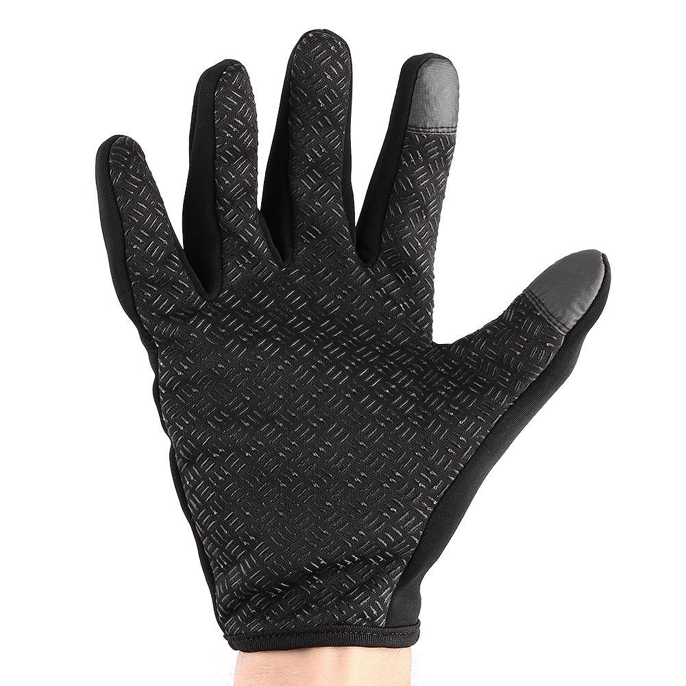 1 Pair Full Finger Touch Screen Motorcycle Winter Warm Ski Gloves Waterproof Windproof Black XL