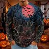 Men's Halloween Print Round Neck Long Sleeve T-Shirt