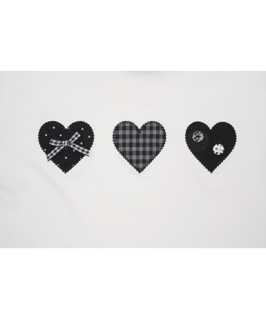 HIGH SCHOOL DISCO Heart Applique Dot Short Sleeve