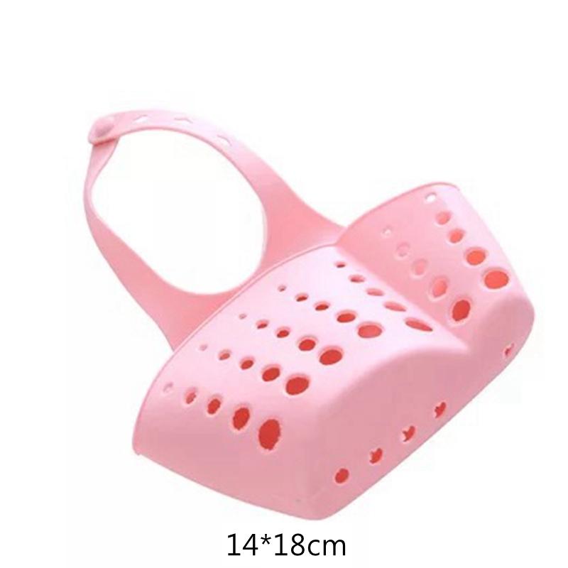 Spülregal Seifenschwammhalter Küchenzubehör Utensilien-Organizer Tasche Verstellbares Druckknopf-Aufbewahrungsregal Badezimmer Abflusskorb