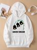 Grown Dream Красивый Цветочный Принтженские Толстовки Свободные Y2K Худи Флисовая Толстовка с Карманом Осень Многоцветный Женский Спортивный Костюм