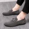 Spring men's matte leather small leather shoes foreign trade large size casual shoes single shoes lazy shoes outdoor trendy shoes men's shoes