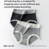Ladies Spring and Autumn Lace Waist Soft and Comfortable 10A Bacteriostatic Pure Cotton Extended Crotch Breathable Briefs
