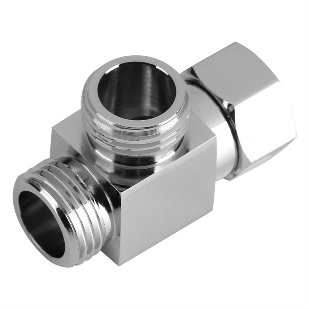 3 Way Brass Chrome Diverter G1/2" T Shape Adapter Value for Shower Arm Mounted