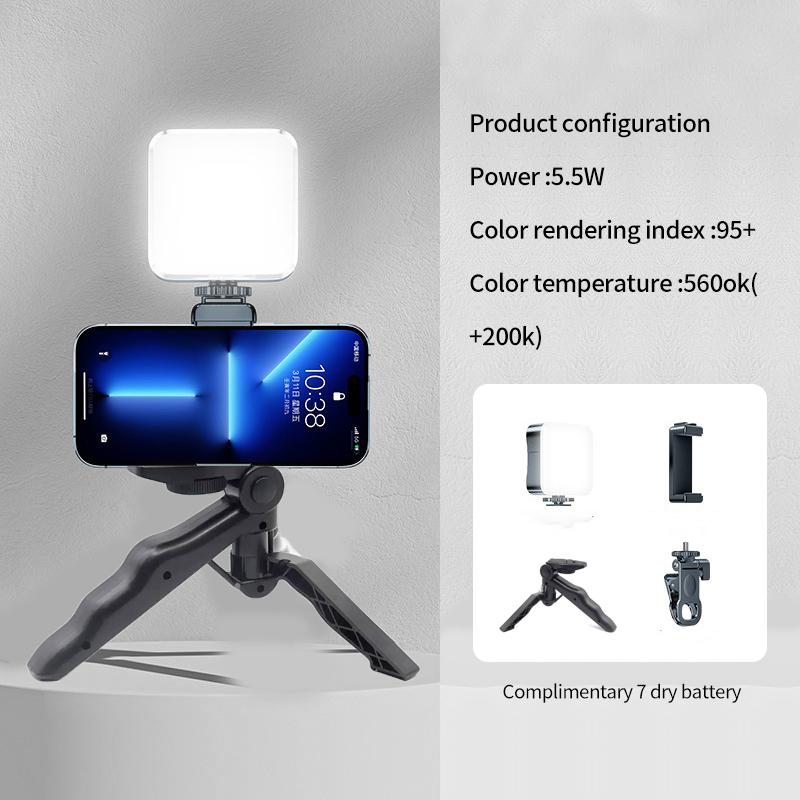 Mini Portable Fill Light LED Video Light Photography Lighting Cell Phone Selfie Livestreaming Fill Lamp Cold and Warm Vlog Lamp