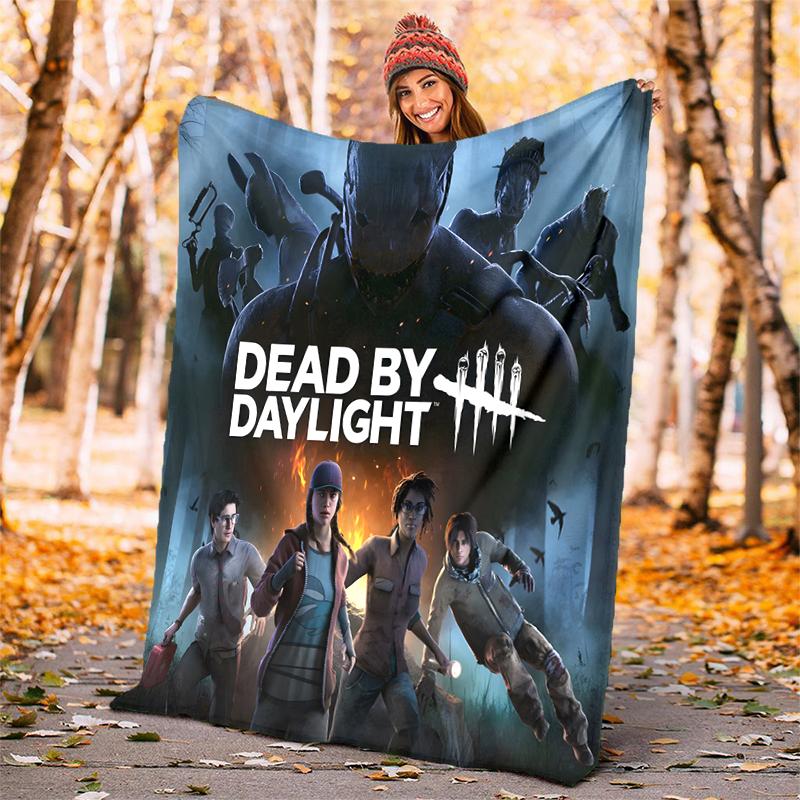 Dead by Daylight Flannel Blanket Soft Warm All-Season Throw, Design for Camping, Car Travel, Hiking Sofa, Bed, Office Perfect Gift for Parties