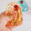 1/4Pcs Capybara Sugar Stress Ball Anxiety Relief Glitter Capybara Squeeze Toy Stretchy Slow Rising Relaxing Clear Capybara Pinch Fidget Toy