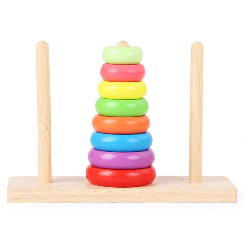 Tower of Hanoi Block Toy for Kids 3-6 Years Old Gifts Stacking Balance Toy Motor Skill for Babies Toddlers