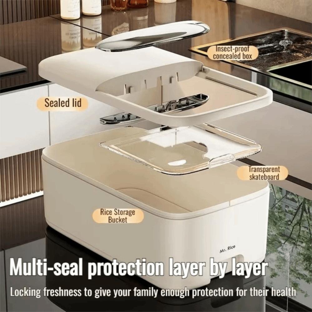 Transparent Grain Dispenser Insect Proof Rice Bucket Grain Sealed Jar Pet Dog Food Storage