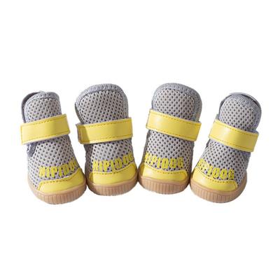 4pcs/set Wear-resistant Mesh Dog Shoes Anti-slip Breathable Dogs Boots Soft Anti-drop Pet Paw Protectors Summer